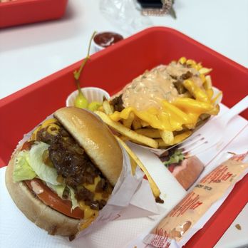 In-N-Out Burger - Cheeseburger with Grilled Onions and Animal Style Fries - Burgers Near Me - Austin, Texas