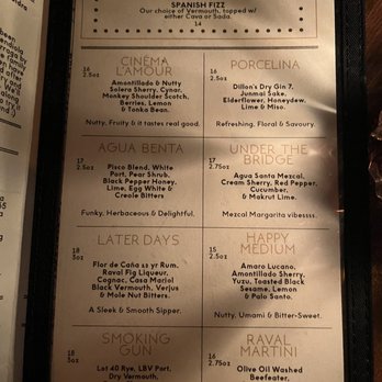 Bar Raval - Drink menu - Spanish Near Me - Toronto, Ontario