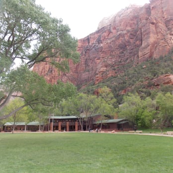 Zion Lodge - tall cliffs behind lodge - Hotels Near Me - Springdale, Utah Zion Lodge - tall cliffs behind lodge - Hotels Near Me - Springdale, Utah