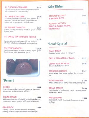 Menu photo 8 Sartaj India Cafe Sausalito, CA Menu photo 8 Sartaj India Cafe Sausalito, CA