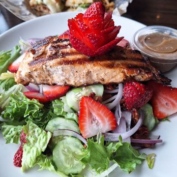 Blast & Brew - Grilled salmon salad - New American Near Me - Pismo Beach, California Blast & Brew - Grilled salmon salad - New American Near Me - Pismo Beach, California