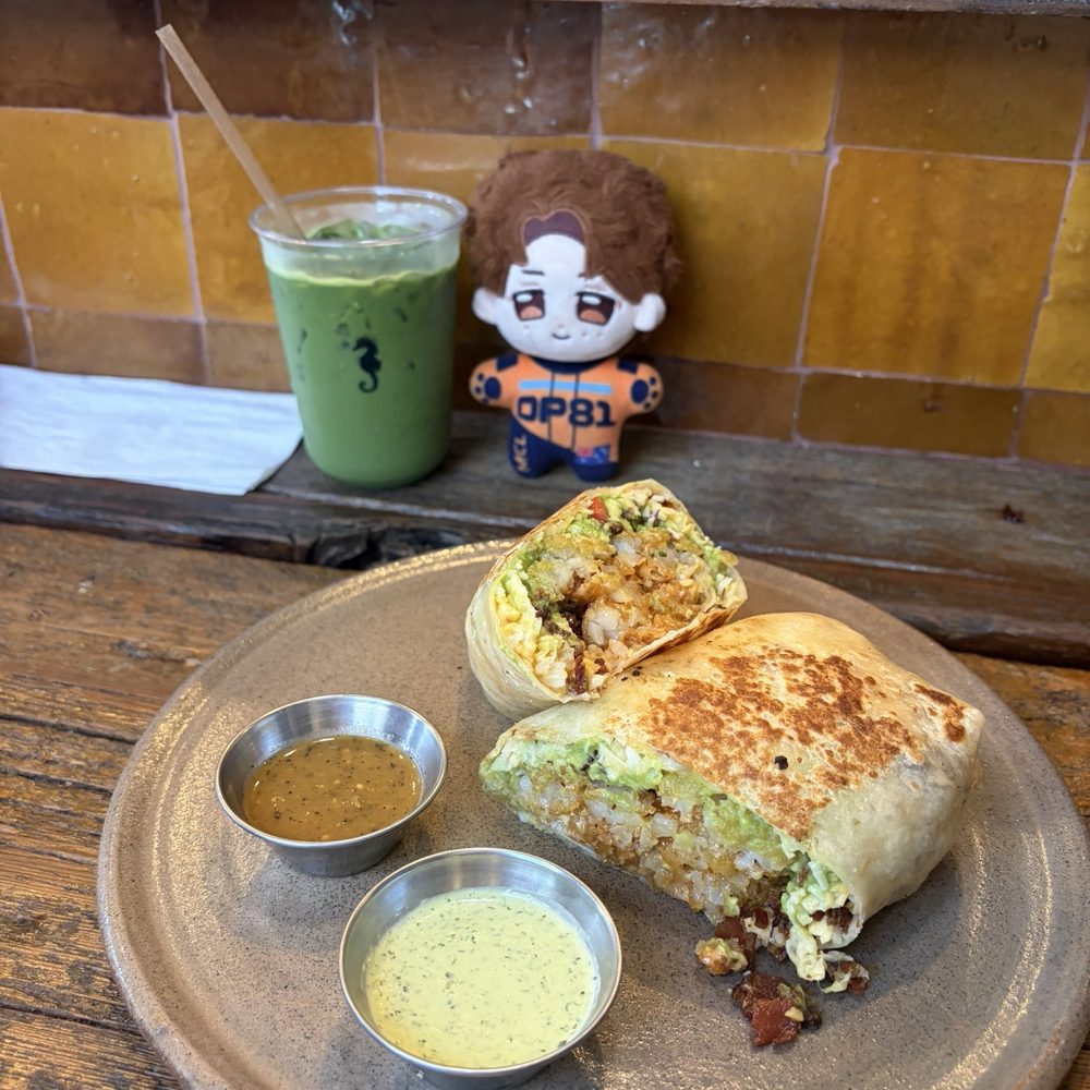 Breakfast burrito and classic cowgirl matcha Breakfast burrito and classic cowgirl matcha