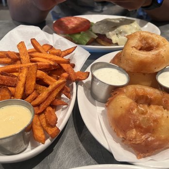 Kenny's Burger Joint - Plano - Sweet potato fries  Onion rings - Burgers Near Me - Plano, Texas