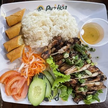 Pho Hoa Noodle Soup - R23. Grilled Chicken and Fried Roll Rice Plate - Vietnamese Near Me - Lacey, Washington Pho Hoa Noodle Soup - R23. Grilled Chicken and Fried Roll Rice Plate - Vietnamese Near Me - Lacey, Washington
