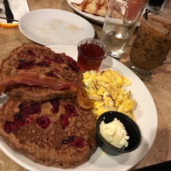 Cafe Madison - Raspberry oatmeal pancakes with scrambled eggs - Breakfast & Brunch Near Me - Albany, New York