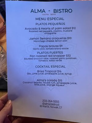 Menu photo 1 Alma Bistro Norwalk, CT