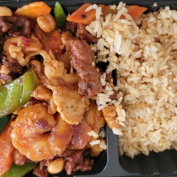 Cherry Village Asian Grill - Kung pao three delight (shrimp, beef , chicken) - Chinese Near Me - Parker, Colorado Cherry Village Asian Grill - Kung pao three delight (shrimp, beef , chicken) - Chinese Near Me - Parker, Colorado