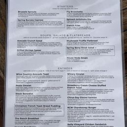 Brunch menu Brunch menu