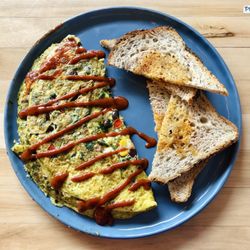 Spicy Veggie and Bean Omelette $14.95