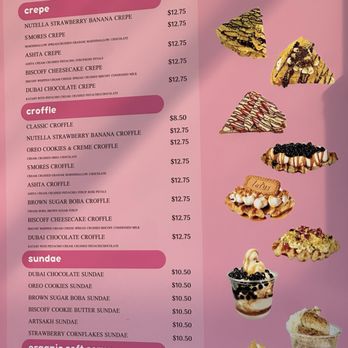 Boba Moba - Crepe menu - Bubble Tea Near Me - Glendale, California