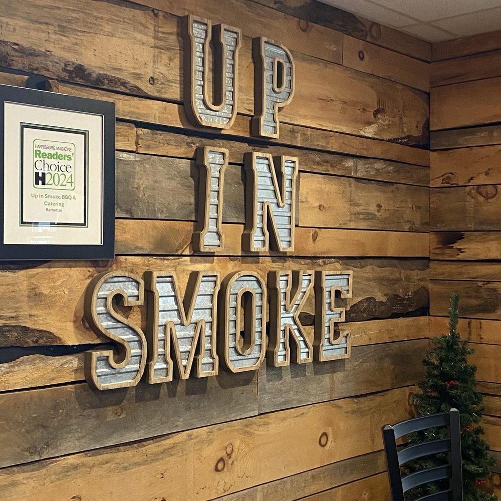 Up In Smoke Bbq - Dining Room Sign - Barbeque Near Me - Harrisburg, Pennsylvania Up In Smoke Bbq - Dining Room Sign - Barbeque Near Me - Harrisburg, Pennsylvania