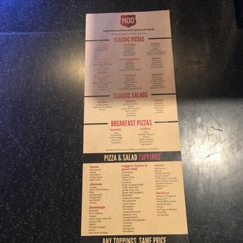MOD Pizza - Menu - Pizza Near Me - Portland, Oregon MOD Pizza - Menu - Pizza Near Me - Portland, Oregon