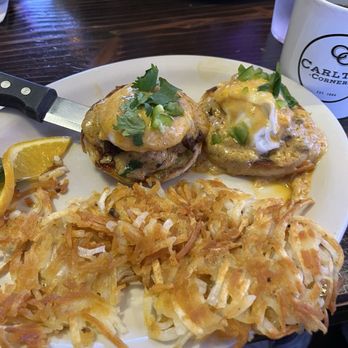 Carlton Corners - Baja eggs Benedict with chorizo - Burgers Near Me - Carlton, Oregon