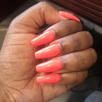 EVA Nails & Spa - Medium coffin length with gel polish - Nail Salons Near Me - Arlington, Texas