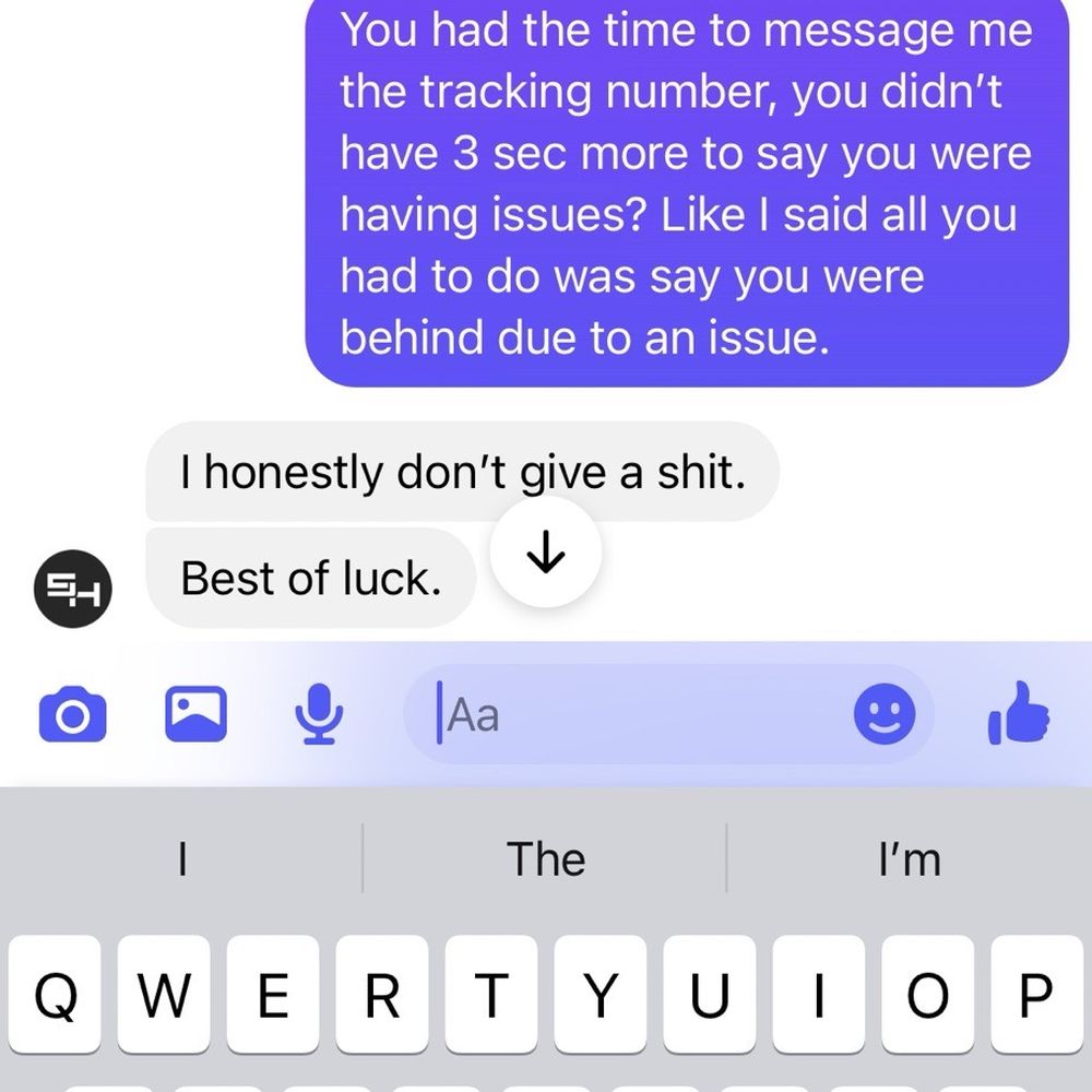 An example of 5iveholes customer service.
