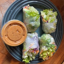 Avocado in the garden fresh rolls. (my own plating)
