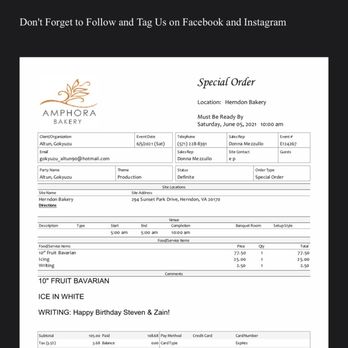 Amphora Bakery - Her order - Bakeries Near Me - Herndon, Virginia