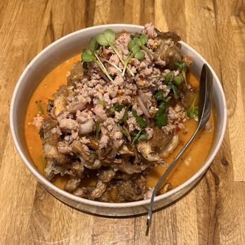 Khao Tiew - crispy shrooms yum yum with ground pork - Thai Near Me - San Francisco, California