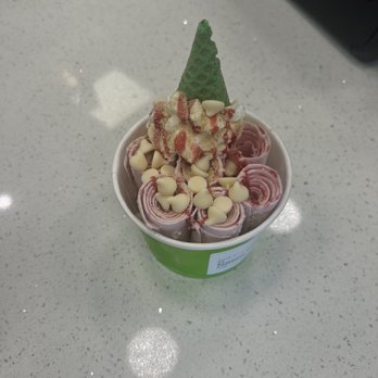 Rolls Ice Cream - Raspberry White Chocolate - Ice Cream & Frozen Yogurt Near Me - Laguna Hills, California Rolls Ice Cream - Raspberry White Chocolate - Ice Cream & Frozen Yogurt Near Me - Laguna Hills, California