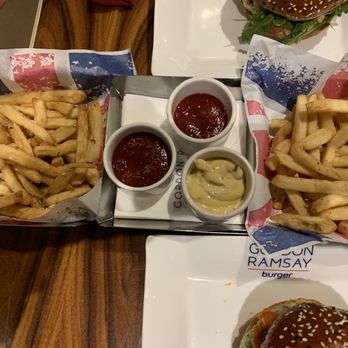 Gordon Ramsay Burger Las Vegas - Fires and truffle fries, garlic aioli and ketchup. - Burgers Near Me - Las Vegas, Nevada Gordon Ramsay Burger Las Vegas - Fires and truffle fries, garlic aioli and ketchup. - Burgers Near Me - Las Vegas, Nevada