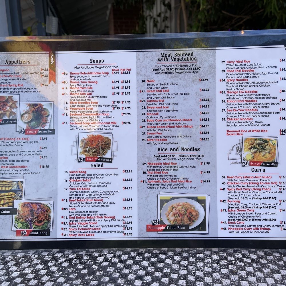 Bangkok West - Menu - Thai Near Me - Aptos, California Bangkok West - Menu - Thai Near Me - Aptos, California