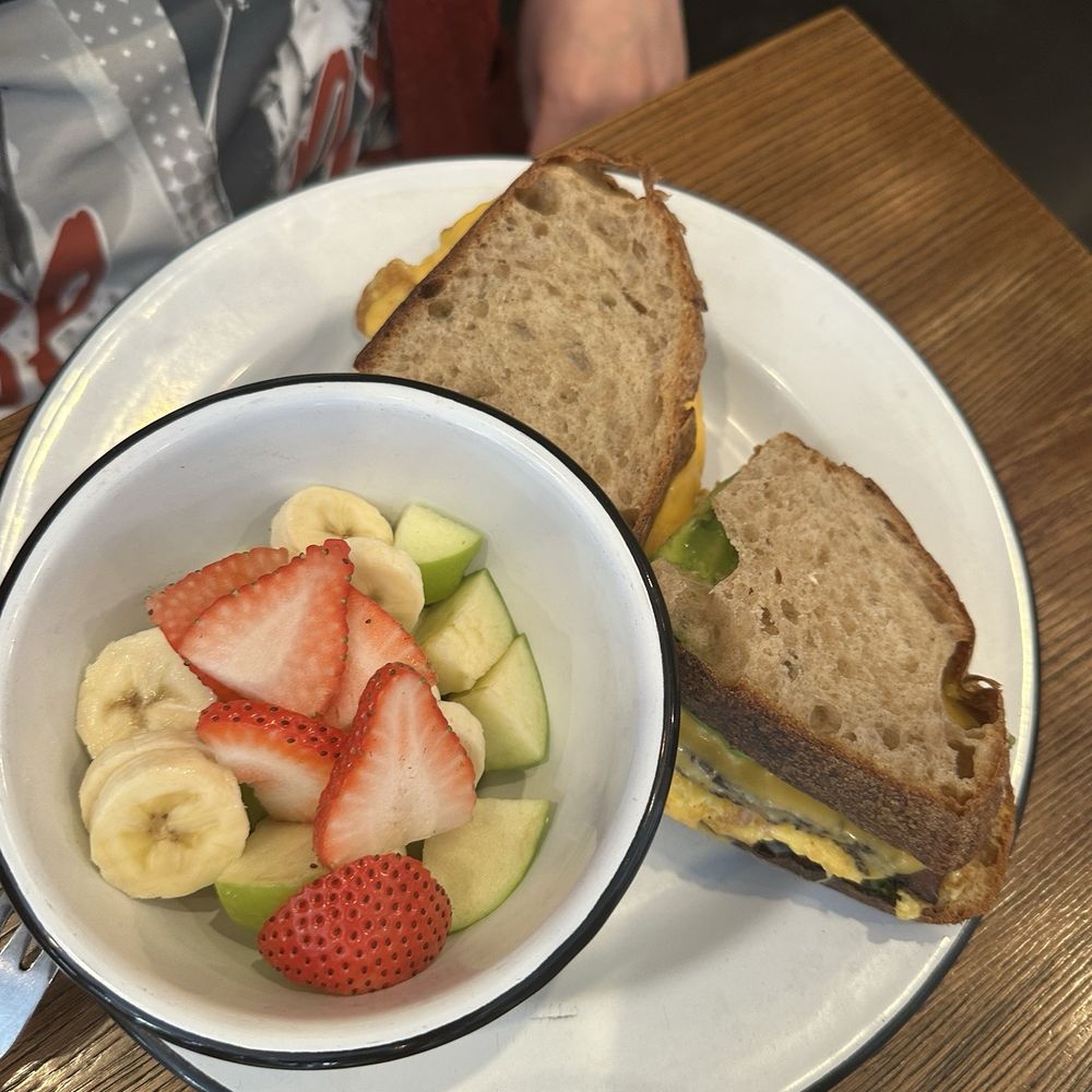 Egg Sandwich with fruit Egg Sandwich with fruit