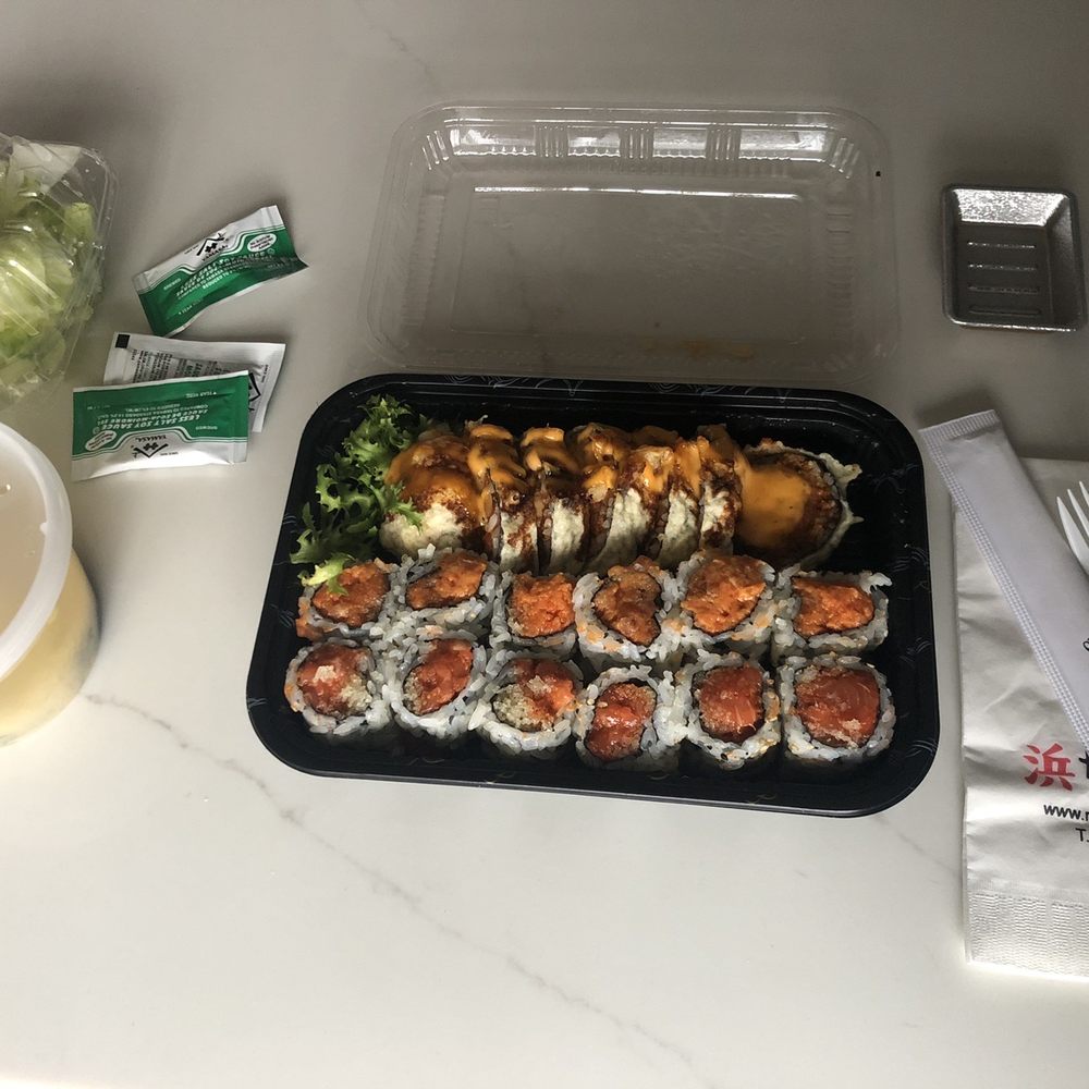 Crunch spicy tuna, crunchy spicy salmon, and godzilla. Crunch spicy tuna, crunchy spicy salmon, and godzilla.