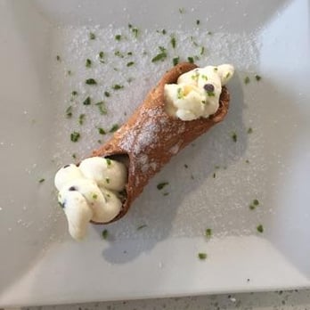 Dona Neli - a pastry with ice cream and chives - Mediterranean Near Me - Miami, Florida
