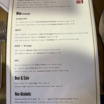 Ernest - Menu - New American Near Me - San Francisco, California