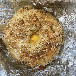 Buddies Bagels - Bacon egg and cheese on an everything