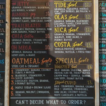 Playa Bowls - Menu 2 - Coffee & Tea Near Me - Marlton, New Jersey