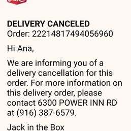 E-mail from Jack in the Box