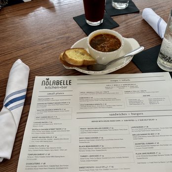 Nolabelle Kitchen + Bar - Lasagna soup, dark lager, and the menu - Burgers Near Me - Mankato, Minnesota Nolabelle Kitchen + Bar - Lasagna soup, dark lager, and the menu - Burgers Near Me - Mankato, Minnesota
