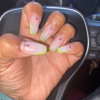 Classy Nail Spa - Nails by Lani...one month old!!!! Stones are still in place - Nail Salons Near Me - Alameda, California Classy Nail Spa - Nails by Lani...one month old!!!! Stones are still in place - Nail Salons Near Me - Alameda, California