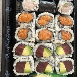 Yellowtail & Scallion Roll, Spicy Salmon Roll, Tuna Avocado Roll Yellowtail & Scallion Roll, Spicy Salmon Roll, Tuna Avocado Roll