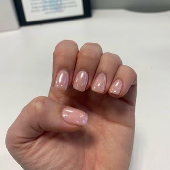 Central Nails & Spa - Baby pink chrome gel - Nail Salons Near Me - Boonton, New Jersey