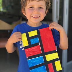 My Friend's Montessori Preschool Coop - Our Mondrian painting