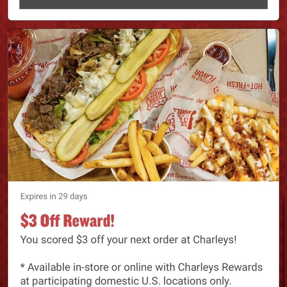 Charleys Cheesesteaks - Rewards - Cheesesteaks Near Me - Palm Desert, California