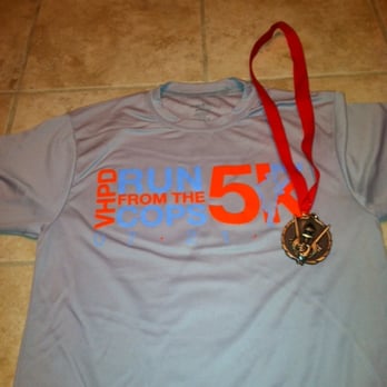 Run From the Cops 5K - Shirt and second place age group award from 2013 race - Races & Competitions Near Me - Vernon Hills, Illinois Run From the Cops 5K - Shirt and second place age group award from 2013 race - Races & Competitions Near Me - Vernon Hills, Illinois