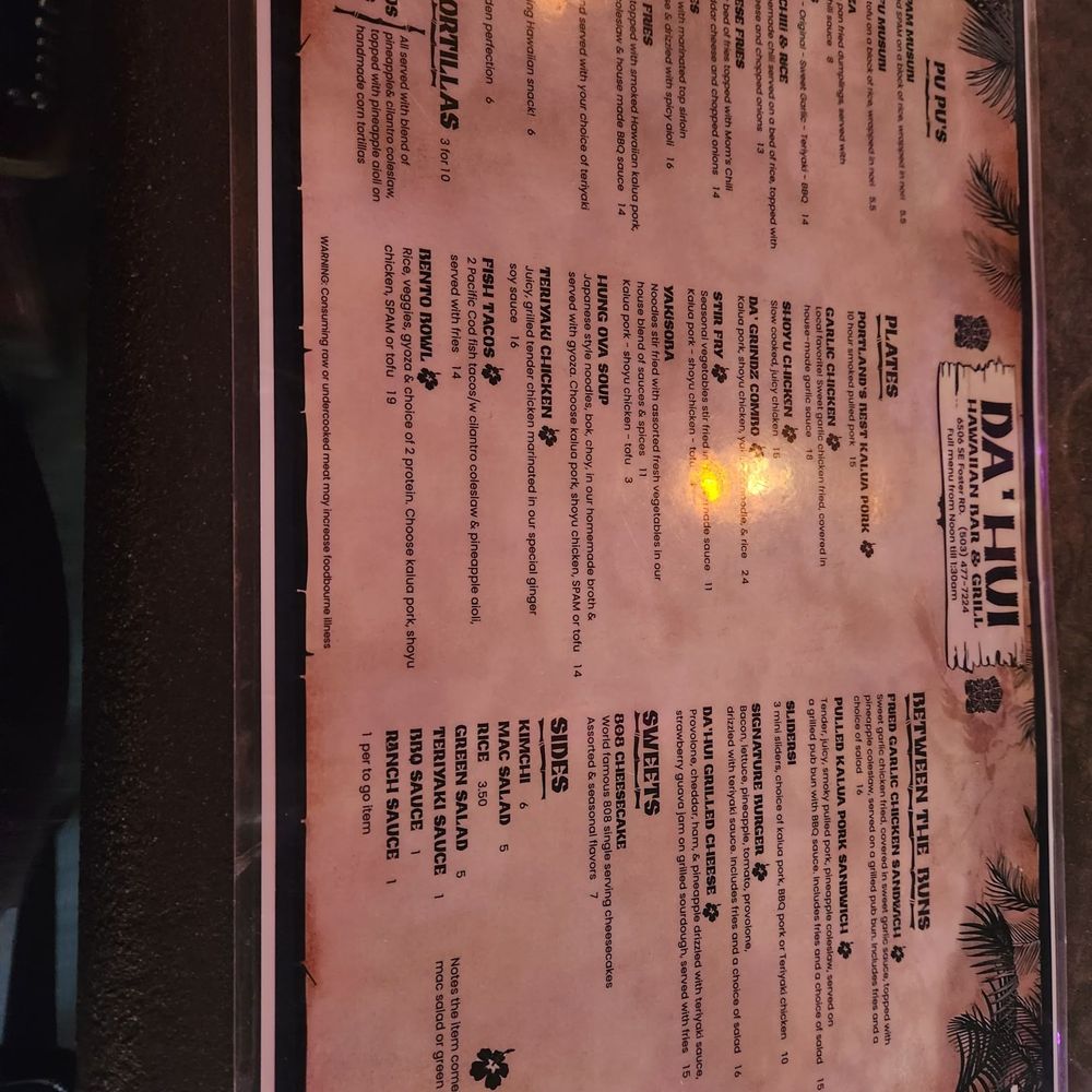 Da' Hui - Menu - Hawaiian Near Me - Portland, Oregon Da' Hui - Menu - Hawaiian Near Me - Portland, Oregon