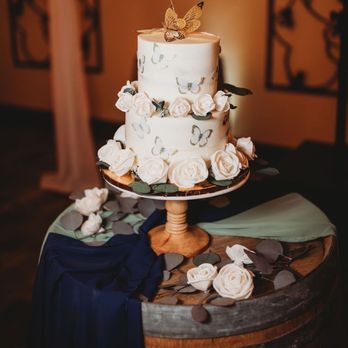 Lavender Bakery & Cafe' - Since our wedding cake was a naked tier cake, my floral team decorated it. - Cafes Near Me - Berkeley, California