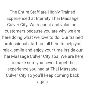 Eternity Thai Massage - This therapist was not "highly trained ", but definitely an unforgettable experience - Massage Therapy Near Me - Culver City, California