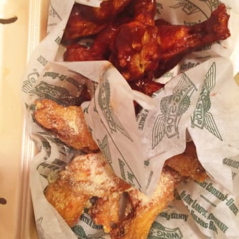 Wingstop - Buffalo and garlic parm (garlic was especially delicious) - Chicken Wings Near Me - Charlotte, North Carolina