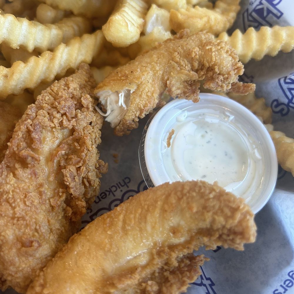The bite that the worker took out of my chicken to make sure it wasn't poisonous The bite that the worker took out of my chicken to make sure it wasn't poisonous