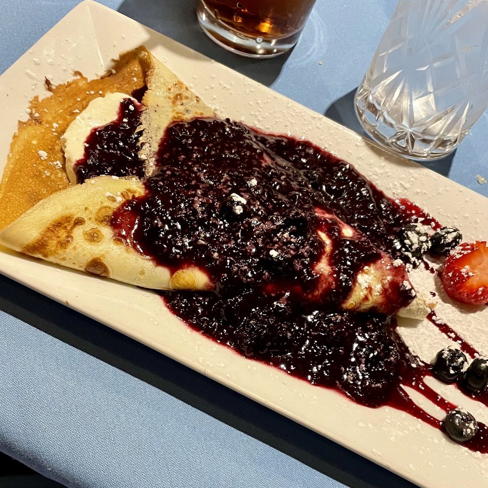 Parma - Crepe with citrus mascarpone and berry sauce - Italian Near Me - Fresno, California Parma - Crepe with citrus mascarpone and berry sauce - Italian Near Me - Fresno, California