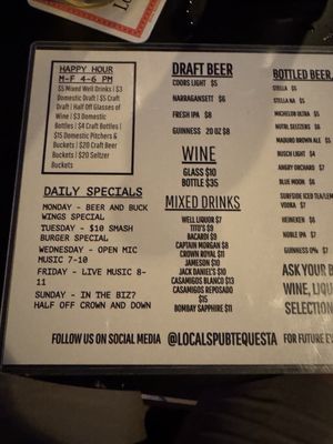 Menu photo 2 Locals Pub Tequesta, FL