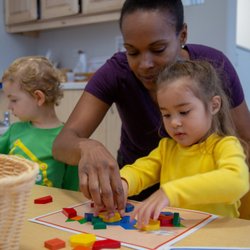Sorting objects and pattern recognition help children develop early math skills.