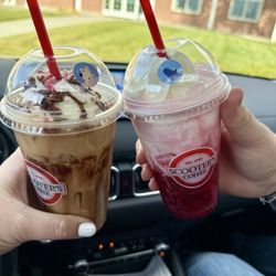 Scooter's Coffee - Peppermint mocha and cherry float