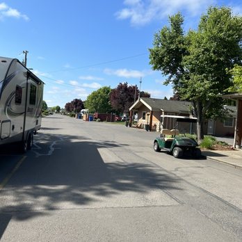 Premier RV Resorts - View of one of the many clubhouse amenities that is not the main building, but hosts the laundry and bathroom areas that also have showers. - Campgrounds Near Me - Eugene, Oregon