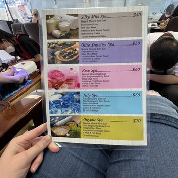 Nail Club - Back side of pedicure menu. - Nail Salons Near Me - Orange, Connecticut Nail Club - Back side of pedicure menu. - Nail Salons Near Me - Orange, Connecticut